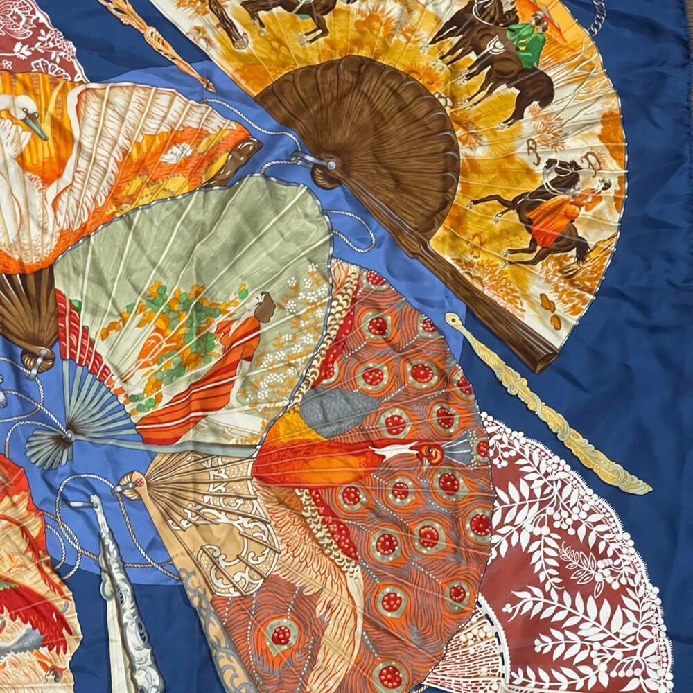 Hermes Blue Brise De Charme Printed Silk Square Scarf - Picture 4 of 9